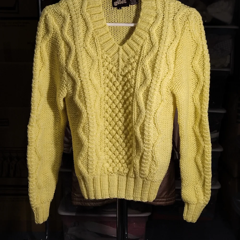 Yellow Cable Knit Sweater - Picture 1 of 4